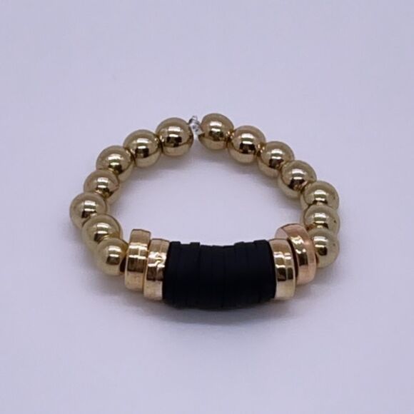 NWT Wool + Pepper Co. Black & Gold Stackable Ring - Picture 1 of 5